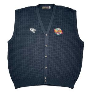 VTG 90s Wake Forest Football Jeep Aloha Bowl Christmas Cardigan Sweater Vest 2XL